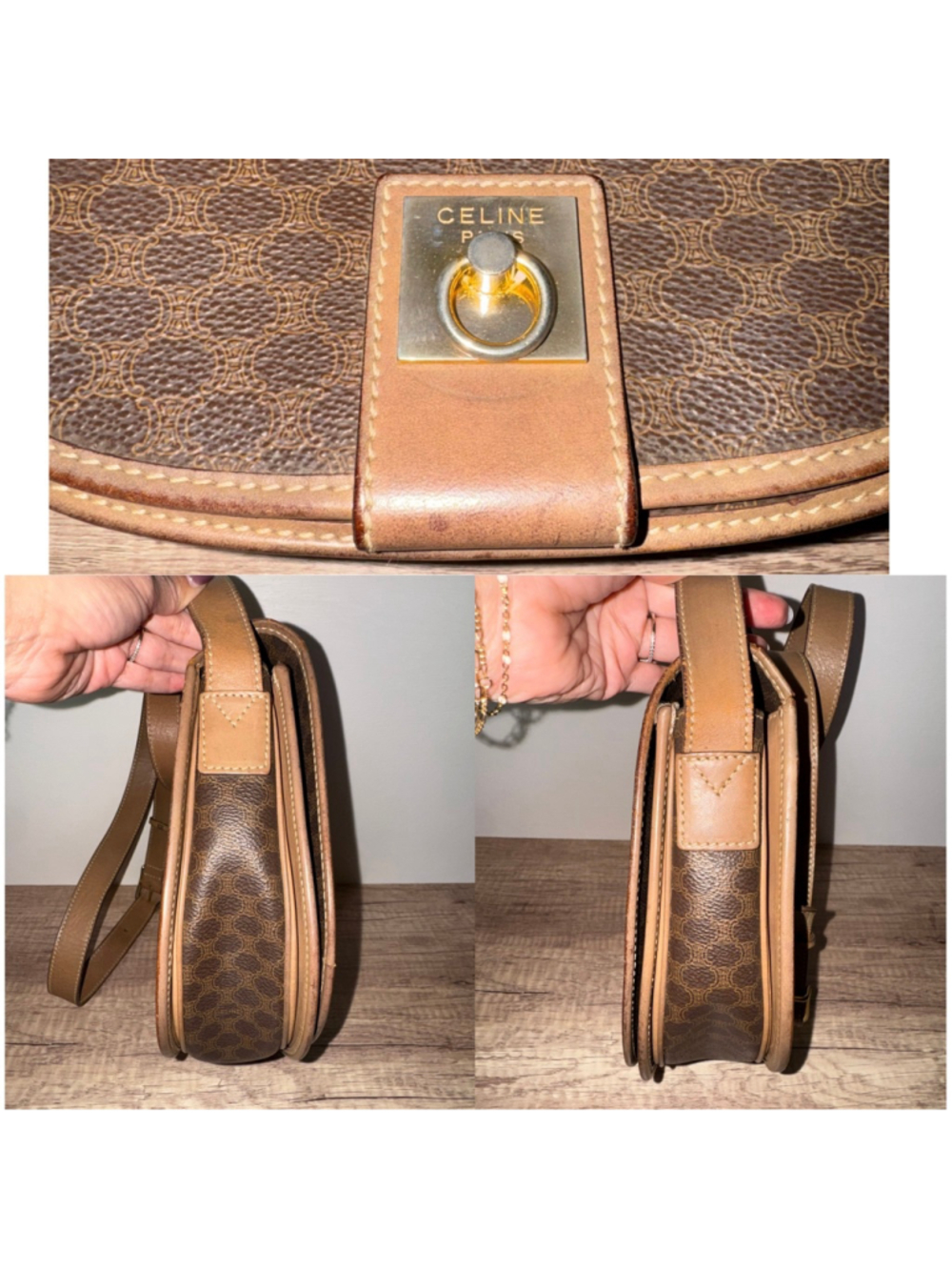 Vintage Céline Macadam Crossbody Bag Quiet Luxury Minimalist Classic Old Money - Picture 3 of 16